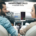 Car MP3 Bluetooth 4.2 Hands Free FM Emitter Player USB Port TF Card 3.5 Voice-frequency Telephony MP3 Player Silver