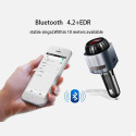 Car MP3 Bluetooth 4.2 Hands Free FM Emitter Player USB Port TF Card 3.5 Voice-frequency Telephony MP3 Player Silver