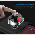 Car MP3 Bluetooth 4.2 Hands Free FM Emitter Player Dual USB Port TF Card Touch Button MP3 Player black