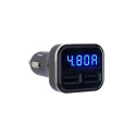 4.8A Car Phone Charger LED Voltage Monitoring Fast Smartphone USB Chargers Current Display Power Bank Carregador black