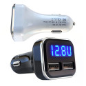 4.8A Car Phone Charger LED Voltage Monitoring Fast Smartphone USB Chargers Current Display Power Bank Carregador black