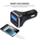 4.8A Car Phone Charger LED Voltage Monitoring Fast Smartphone USB Chargers Current Display Power Bank Carregador black