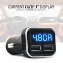 4.8A Car Phone Charger LED Voltage Monitoring Fast Smartphone USB Chargers Current Display Power Bank Carregador black