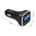 4.8A Car Phone Charger LED Voltage Monitoring Fast Smartphone USB Chargers Current Display Power Bank Carregador black