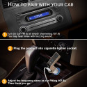 Car Bluetooth FM Transmitter Hands-free In-Car Music Player FM Adapter with USB Charger for Smartphone, Tablet Computer Golden