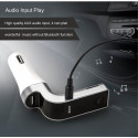 Car Bluetooth FM Transmitter Hands-free In-Car Music Player FM Adapter with USB Charger for Smartphone, Tablet Computer Golden