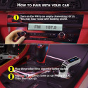 Car Bluetooth FM Transmitter Hands-free In-Car Music Player FM Adapter with USB Charger for Smartphone, Tablet Computer Silver