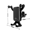 Automatic Clamping Vehicle-mounted Horizontal Vertical Screen Phone Holder Neutral aluminum (black)