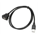 Waterproof Flush Mount USB Dock Adapter Dashboard Pan USB 3.0 Port Male to Female Extension Cable for Car Motorcycle