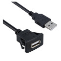 Waterproof Flush Mount USB Dock Adapter Dashboard Pan USB 3.0 Port Male to Female Extension Cable for Car Motorcycle