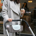 Baby Stroller Cute Pattern Muti-function Storage Basket Trolley Parts Mint stripes_350*120*120