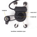 Motorcycle Bike Handlebar Mirror X Shape Grip for 3.5-6.5 Inch Cell Phone Mount Holder with USB Charger-9AZX