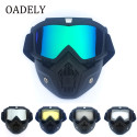 Men/Women Retro Outdoor Cycling Mask Goggles Snow Sports Skiing Full Face Mask Glasses-U1I4