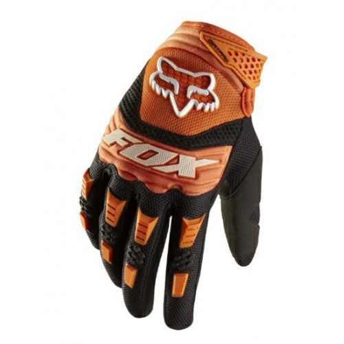 Full Finger Motorcycle Gloves Leather Fabric Wear-resistant Motorbike Guantes Gloves Orange_L