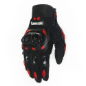 Winter Full Finger Motorcycle Gloves Leather Fabric Motorbike Guantes Gloves KA red_XL