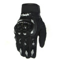 Winter Full Finger Motorcycle Gloves Leather Fabric Motorbike Guantes Gloves KA red gray_L