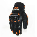 Winter Full Finger Motorcycle Gloves Leather Fabric Motorbike Guantes Gloves KA orange_L