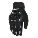 Winter Full Finger Motorcycle Gloves Leather Fabric Motorbike Guantes Gloves KA Green_M