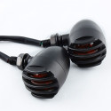 1 pair 12V Motorcycle Grille Turn Signals Light Indicators Blinker Universal Application Yellow cover_plastic