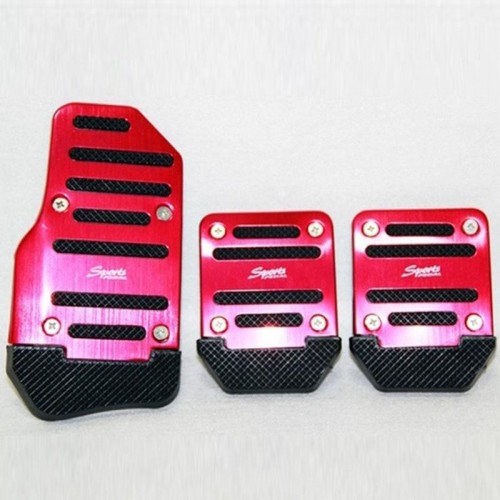 Universal Nonslip Clutch Brake Gas Car Pedal Plate Set for Manual / Automatic Catch Car red_Manual