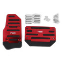 Universal Nonslip Clutch Brake Gas Car Pedal Plate Set for Manual / Automatic Catch Car red_Manual