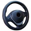 Universal Car Leather Steering-wheel Cover Anti-slip for 38CM/15" Steering Wheel Wine red_38cm