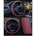 Universal Car Leather Steering-wheel Cover Anti-slip for 38CM/15" Steering Wheel coffee_38cm