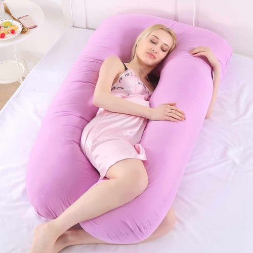 Multifunctional Pregnancy Pillow Comfortable U-Shape Cushion for Side Sleeping (Detachable & Washable) purple