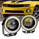 2Pcs/lot Car Fog lights Universal Waterproof 1200Lm Angel Eyes COB LED DRL Driving Lights 12V 30W Auto Fog Lamp White