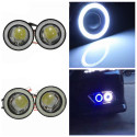 2Pcs/lot Car Fog lights Universal Waterproof 1200Lm Angel Eyes COB LED DRL Driving Lights 12V 30W Auto Fog Lamp White