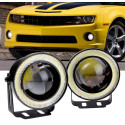2Pcs/lot Car Fog lights Universal Waterproof 1200Lm Angel Eyes COB LED DRL Driving Lights 12V 30W Auto Fog Lamp White