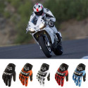 Full Finger Motorcycle Gloves Leather Fabric Wear-resistant Motorbike Guantes Gloves white_XL