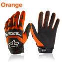 Full Finger Motorcycle Gloves Leather Fabric Wear-resistant Motorbike Guantes Gloves Orange_XL