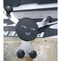 360° Rotating Cartoon Smiley Face Gravity Car Mount Air Vent Stand Holder for Mobile Cell Phone GPS Silver