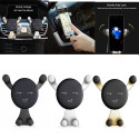 360° Rotating Cartoon Smiley Face Gravity Car Mount Air Vent Stand Holder for Mobile Cell Phone GPS Silver