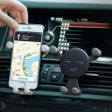 360° Rotating Cartoon Smiley Face Gravity Car Mount Air Vent Stand Holder for Mobile Cell Phone GPS Silver