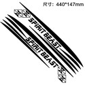 Reflective 3D Motorcycle Sticker Fuel Oil Tank Pad Decal Protector Cover Black Sliver Universal for Yamaha etc Black_H