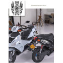 Reflective 3D Motorcycle Sticker Fuel Oil Tank Pad Decal Protector Cover Black Sliver Universal for Yamaha etc Black_C