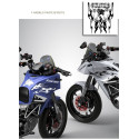 Reflective 3D Motorcycle Sticker Fuel Oil Tank Pad Decal Protector Cover Black Sliver Universal for Yamaha etc Black_C