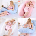 Multifunctional Pregnancy Pillow Comfortable U-Shape Cushion for Side Sleeping (Detachable & Washable) Pink