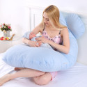 Multifunctional Pregnancy Pillow Comfortable U-Shape Cushion for Side Sleeping (Detachable & Washable) Pink
