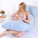 Multifunctional Pregnancy Pillow Comfortable U-Shape Cushion for Side Sleeping (Detachable & Washable) Pink