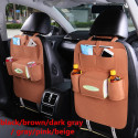 Multifunctional Car Back Seat Storage Bag Backrest Pockets Protector Organizer Auto Accessories beige