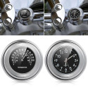 22-25mm Motorcycle Handlebar Clock Thermometer Waterproof Dial Handlebar Mount for Yamaha Kawasaki etc White dial clock watch