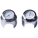 22-25mm Motorcycle Handlebar Clock Thermometer Waterproof Dial Handlebar Mount for Yamaha Kawasaki etc