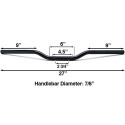 Motorcycle Retro Handlebar 7/8" 22mm Euro Style for Cruiser Racer Bike black_Low
