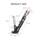 Motorcycle Aluminum Alloy Adjustable Side Tripod Holder Fall Protect Kit red