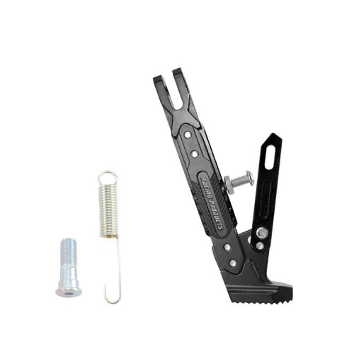Motorcycle Aluminum Alloy Adjustable Side Tripod Holder Fall Protect Kit black