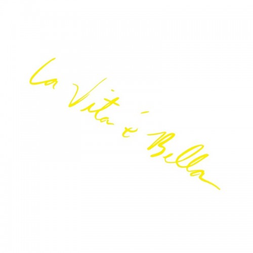 La Vita e Bella Reflective Letters Decals Car Stickers Full Body Car Head Styling Sticker yellow