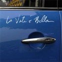La Vita e Bella Reflective Letters Decals Car Stickers Full Body Car Head Styling Sticker yellow